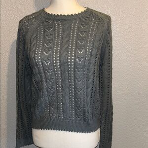 Lucky Brand Green Cable Knit Sweater